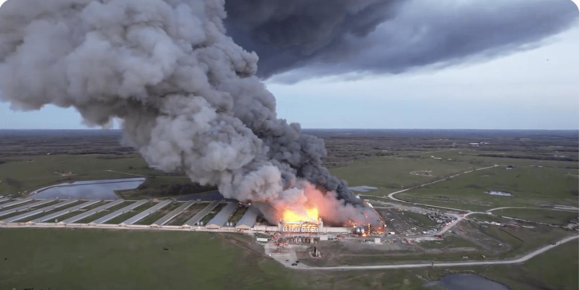 Massive fire engulfs chicken plant in Bryan, Texas