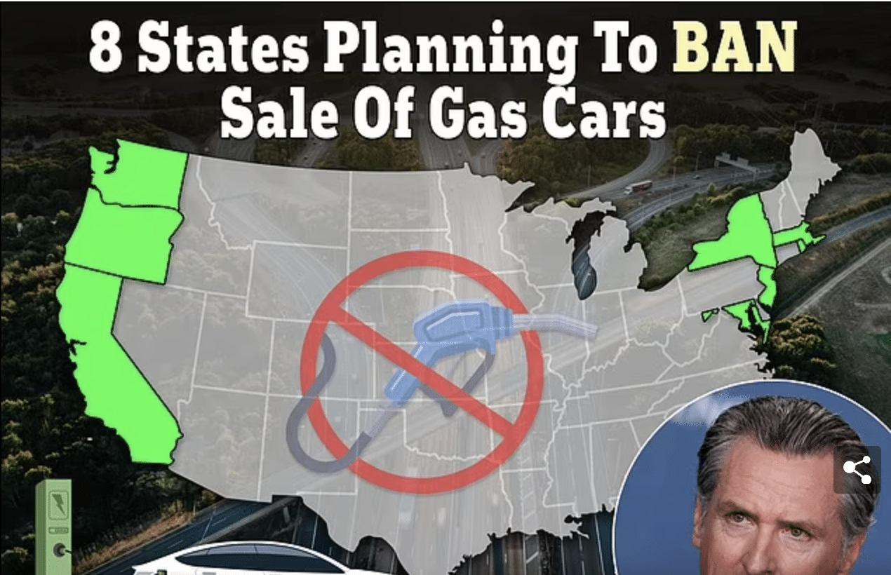Here are 8 states that are planning to BAN the sale of gas-powered cars entirely if Biden has his way