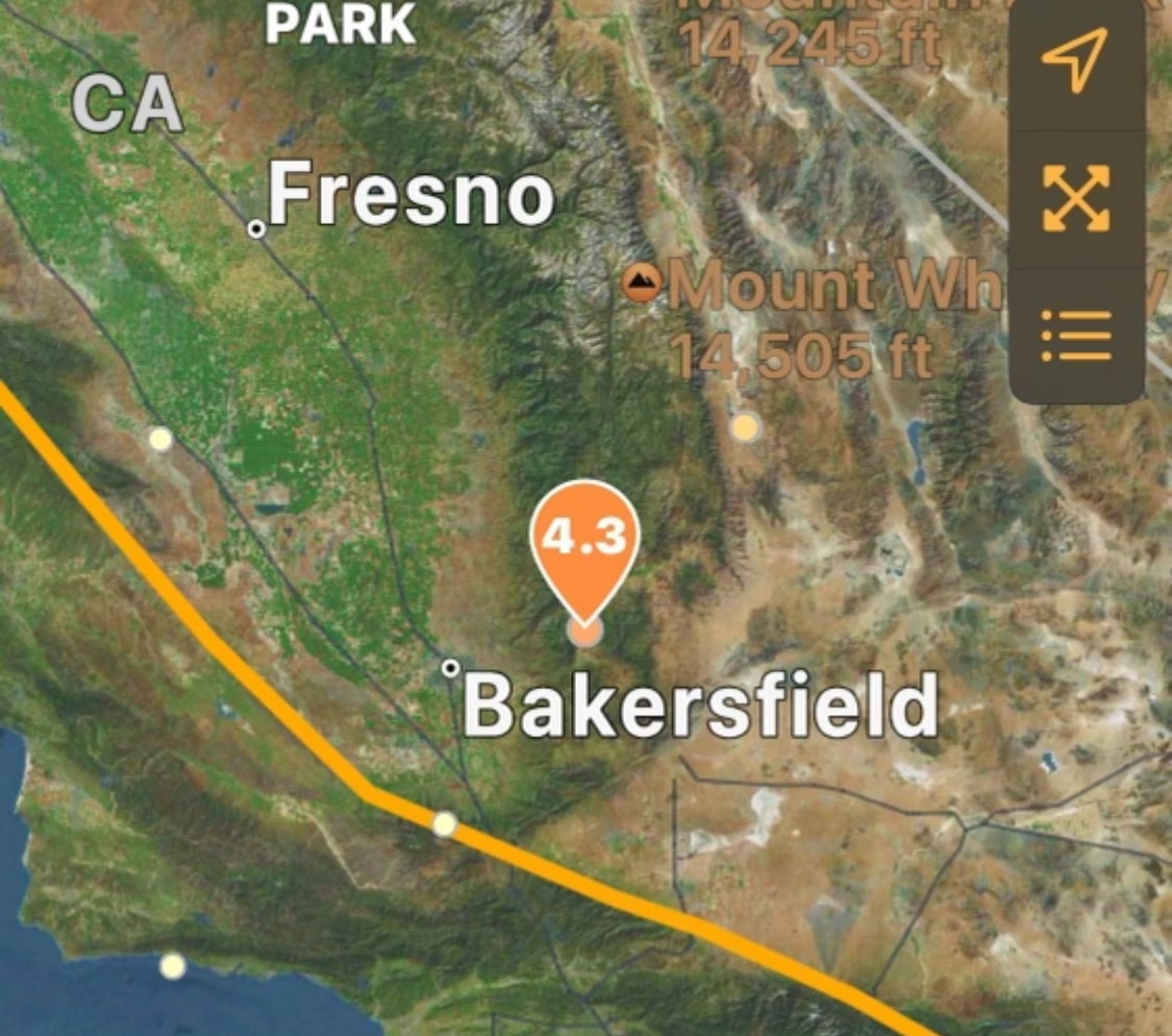 4.3 earthquake strikes near Bakersfield, CA