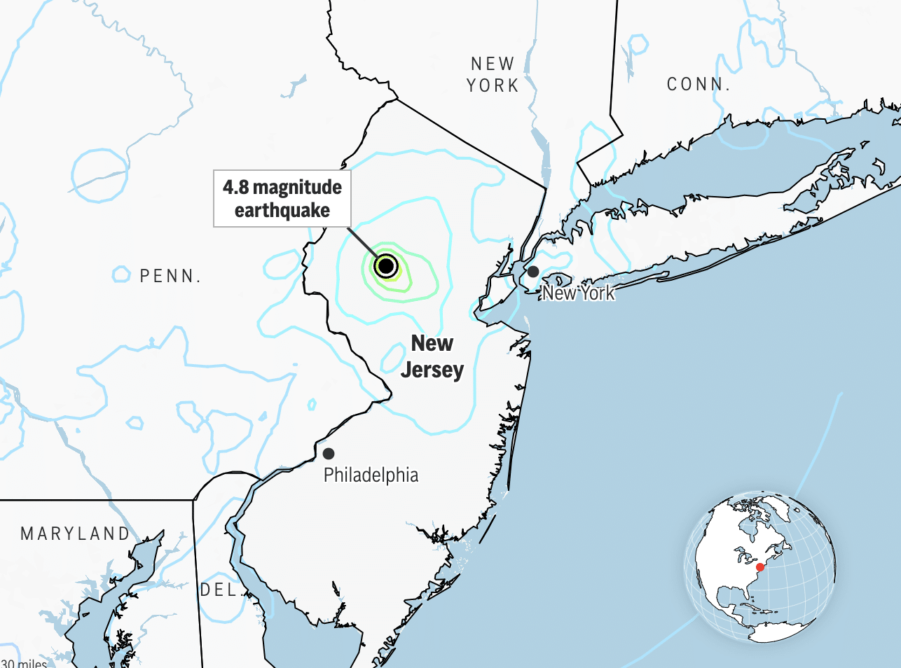 New Jersey earthquake was felt by up to 43 Million people on the East Coast