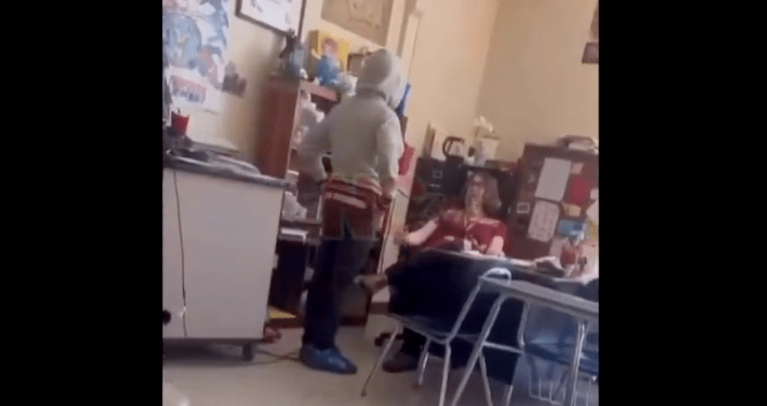 (WATCH) High School student slaps teacher in face twice; teacher stays seated during attack and just takes it