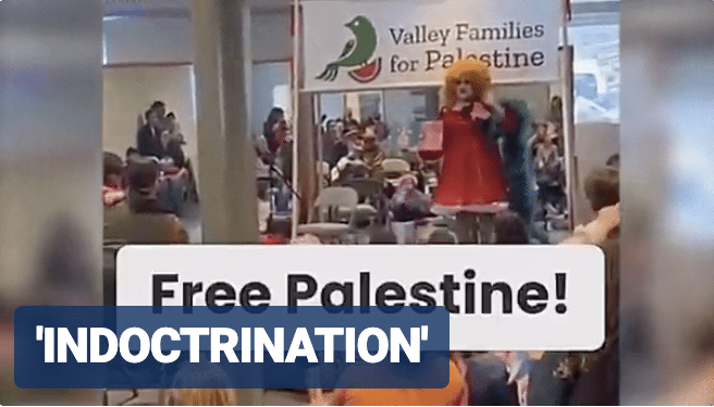 (WATCH) Drag queen orders children to chant ‘Free Palestine’ during queer story hour at Massachusetts arts center