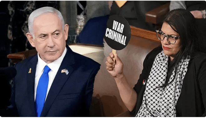 Netanyahu rips cease-fire activists in speech to Congress as Tlaib silently protests