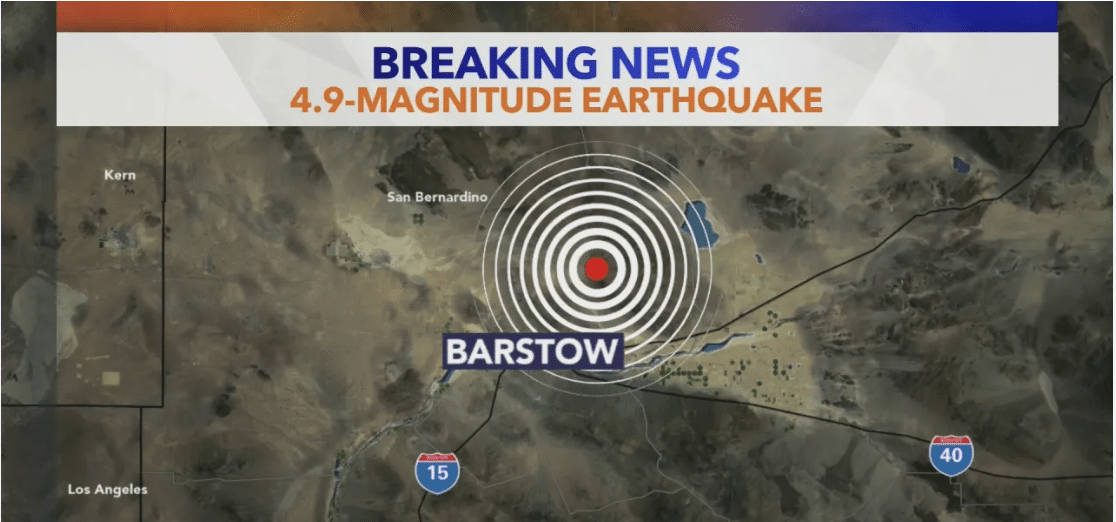 4.9 earthquake rattles Los Angeles, with epicenter near Barstow