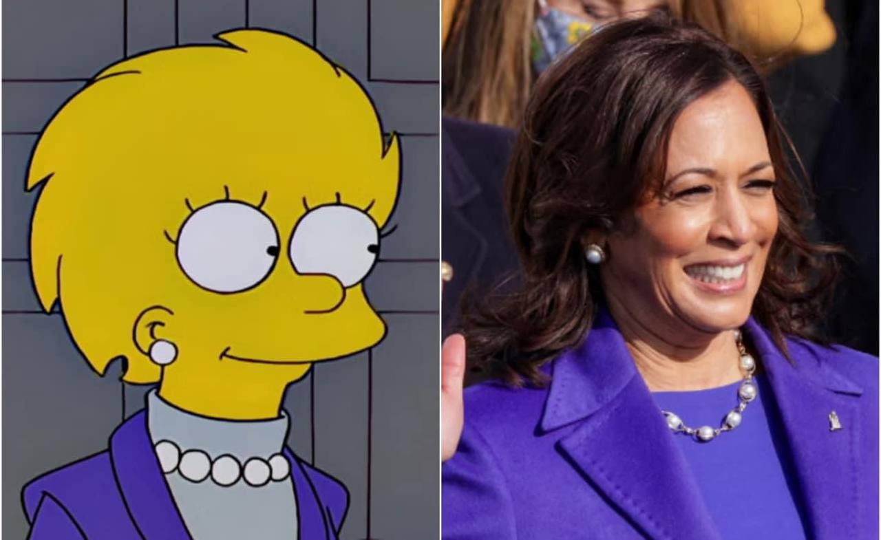 The Simpsons predicted it again! Internet goes wild over viral meme comparing Kamala Harris in purple suit to Lisa’s presidential look