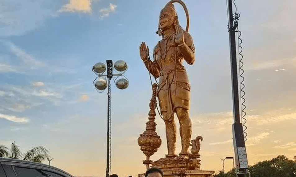 Houston-area Hindu temple unveils massive monkey-god sculpture