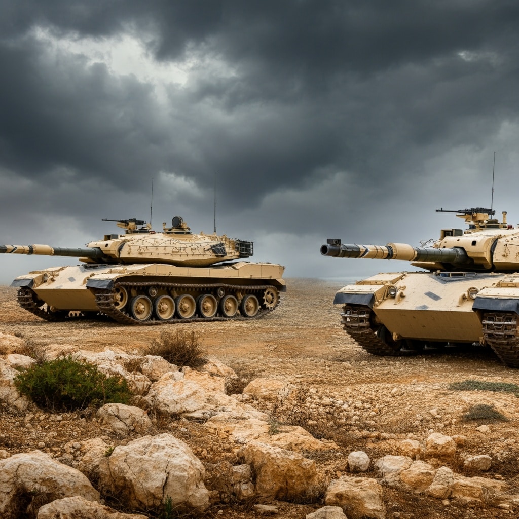 Hundreds of Israeli tanks begin to mass at border with Lebanon as fears of ground invasion grow