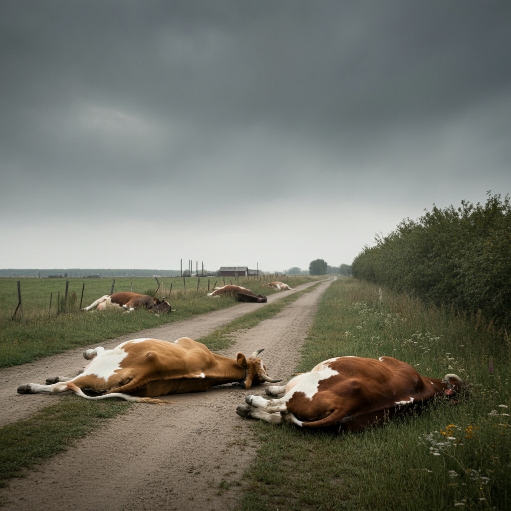 Cattle dropping dead from H5N1 Avian Flu are “Piled Up Along The Roadside” in California