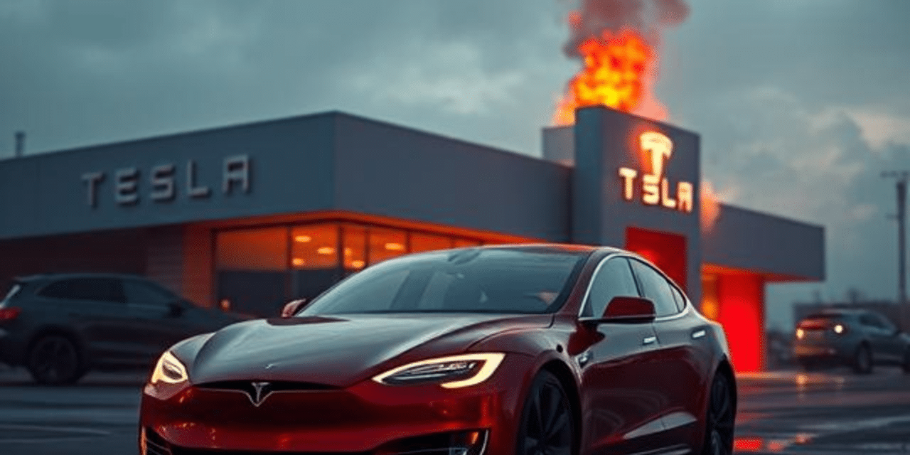 Violent protests target Tesla lots with molotov cocktails and gunfire