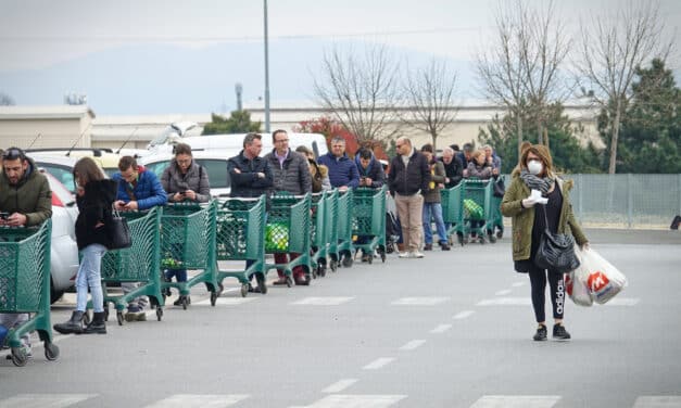 Panic buying has suddenly erupted at retailers across America
