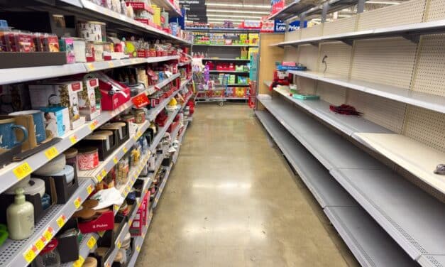 China imports have come to a halt which could result in empty store shelves by Summer